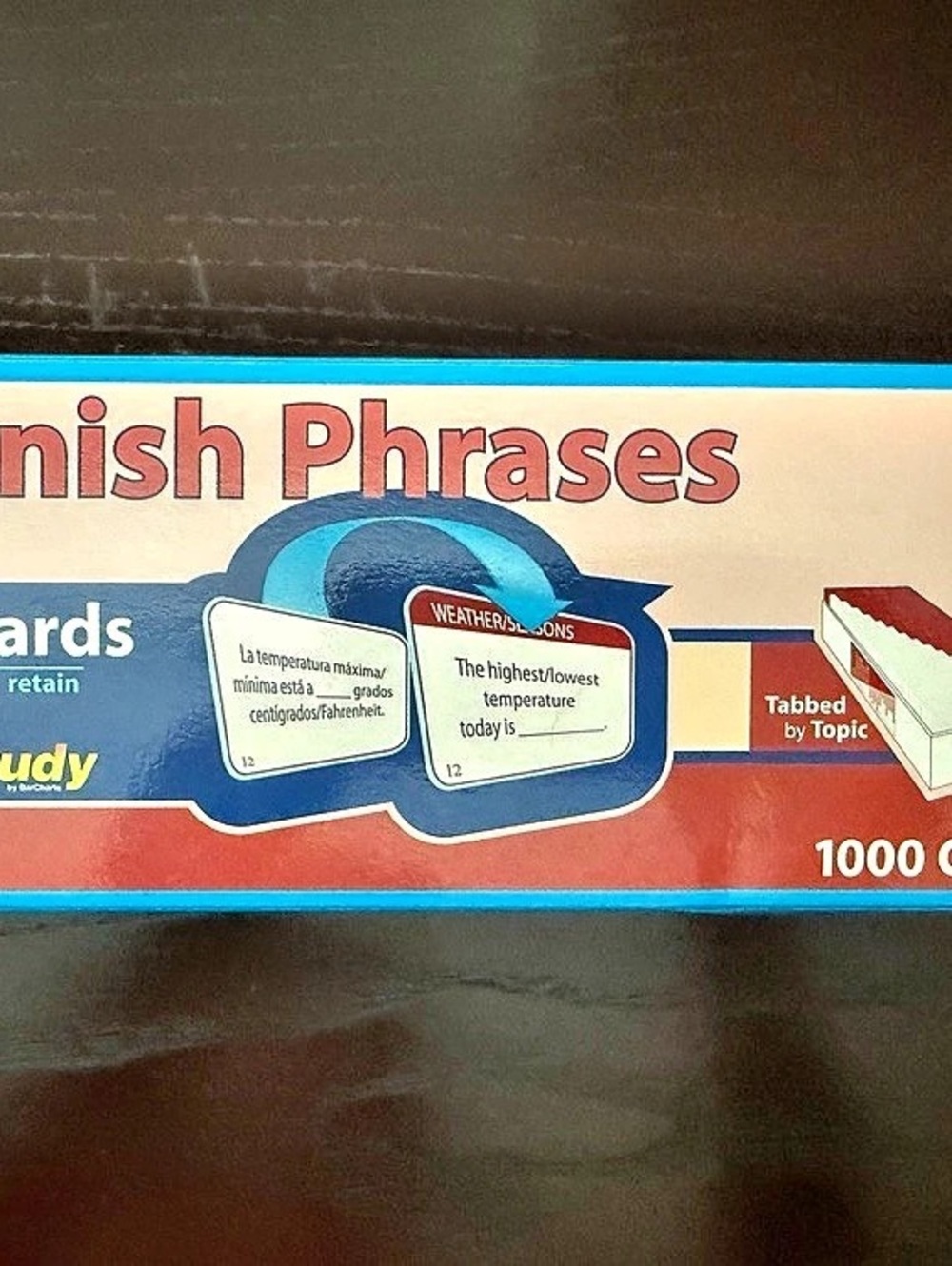 QuickStudy Spanish Phrases Flash Cards 1000 Cards